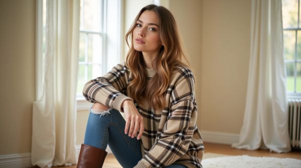 10 façons de porter le pull plaid avec style cet hiver